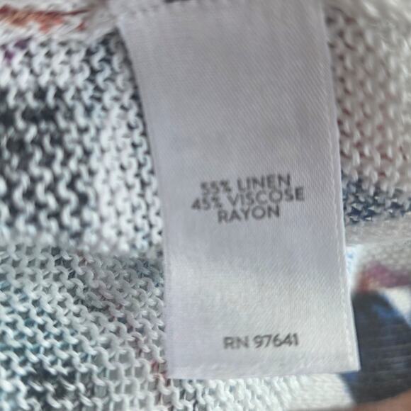 J.Jill Women's Linen Blend Floral Whimsical Duster Cardigan Sweater Size M Multi - Picture 8 of 8